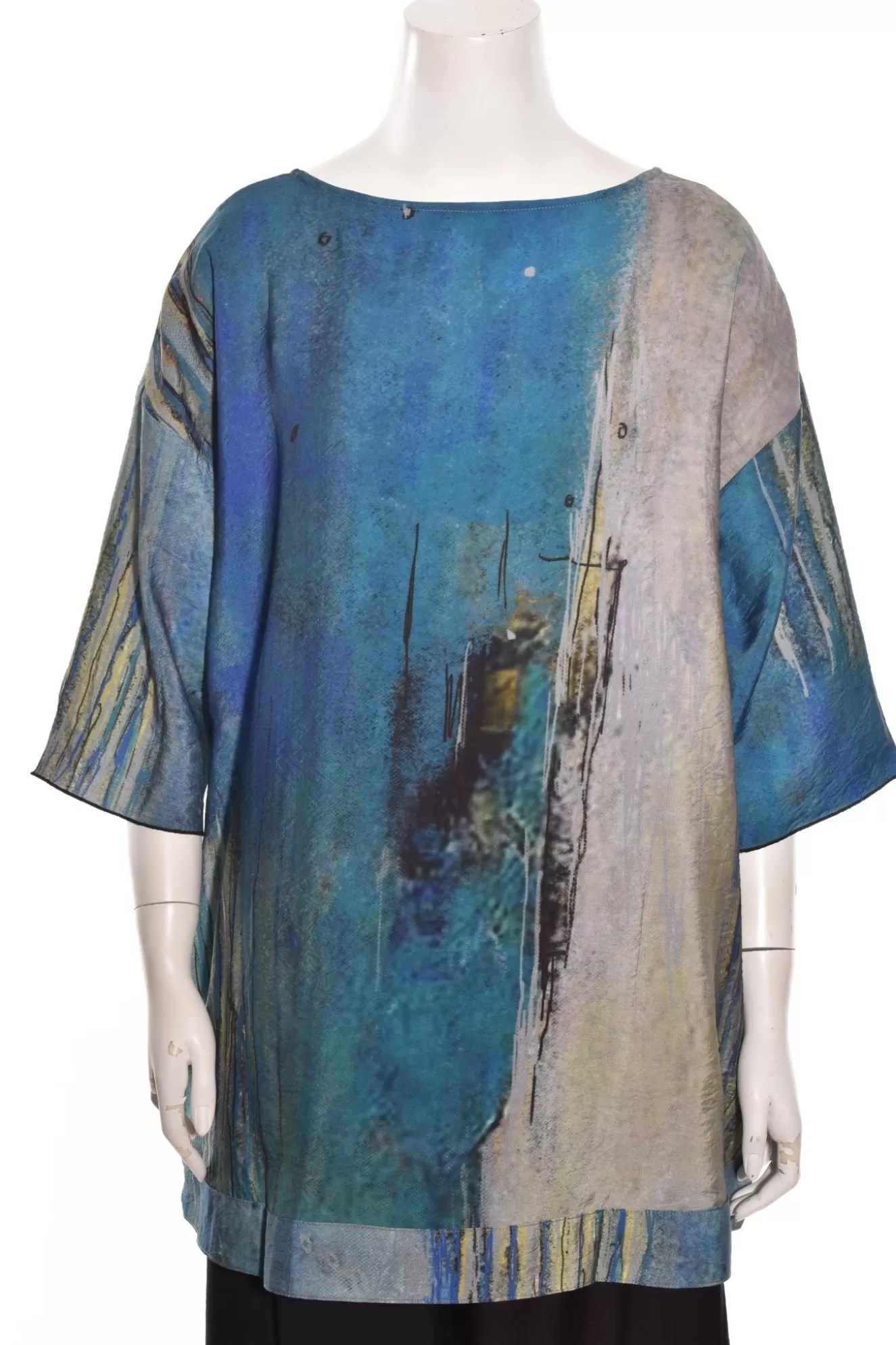 * Tunics>3 Potato. Tunic Top. Blue-Abstract