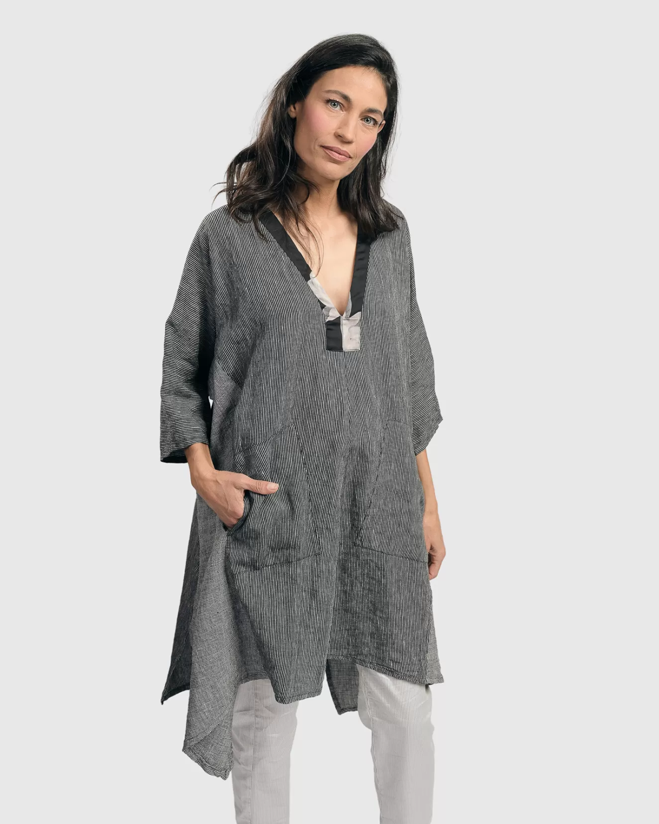 * Boutique-Style Dresses>Alembika. Easy Kaftan. Grey