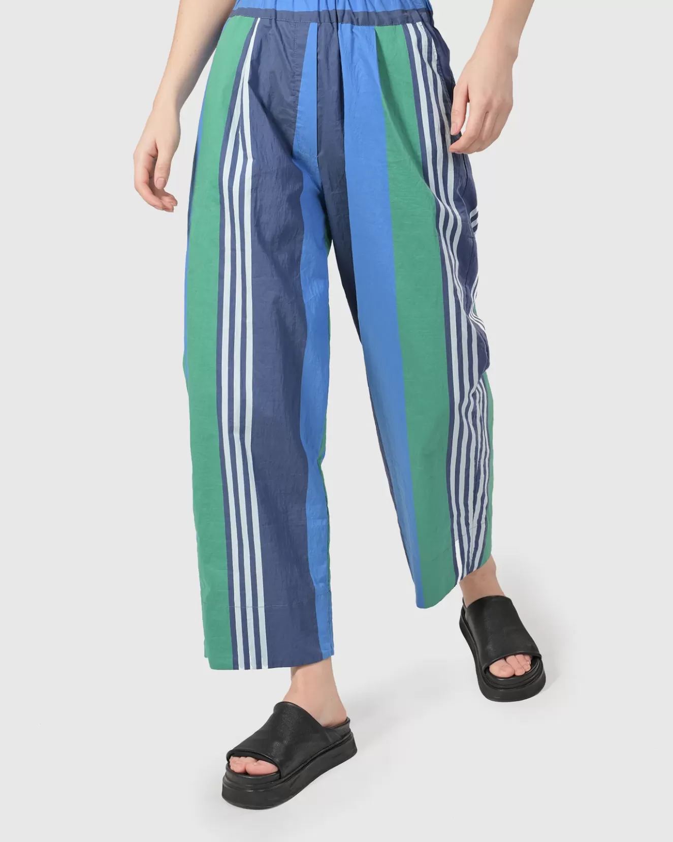 * Pants>Alembika. Ocean Stripe 4-Pocket Trousers. Ocean-Stripe