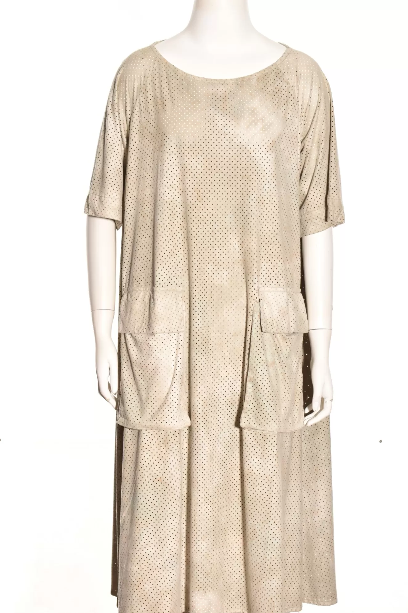 * Boutique-Style Dresses>Alembika. Space Dye Eyelet Pleather Dress. Stone