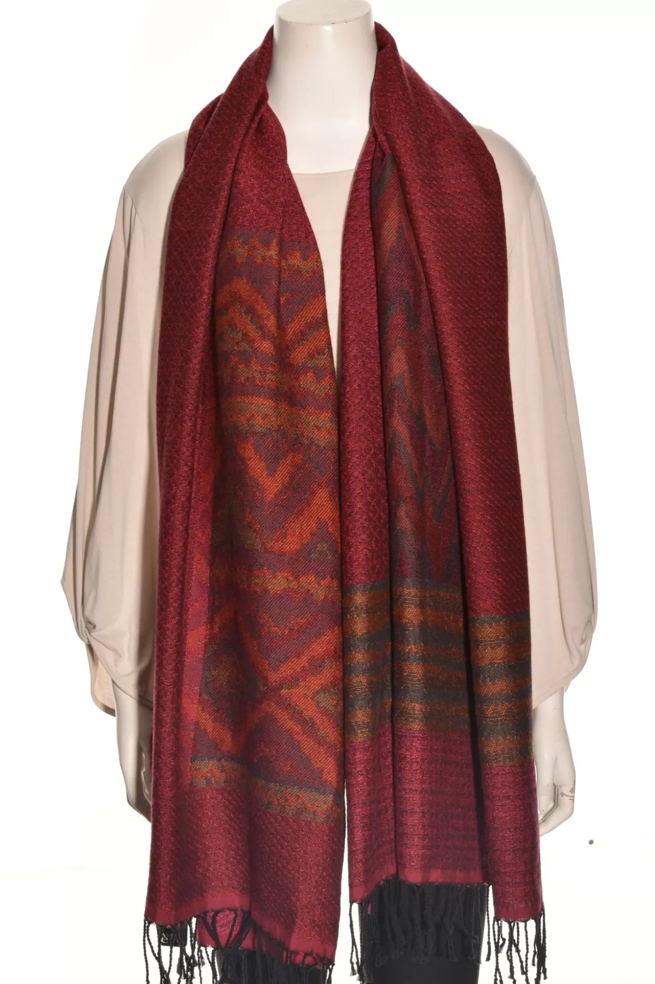 * Asian Eye>Asian Eye. Geometric Block Shawl/Scarf.