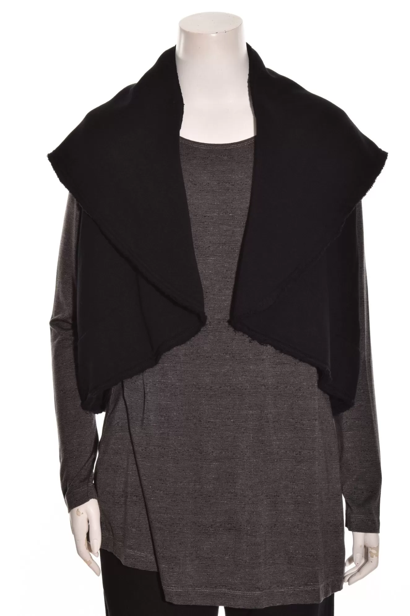 * Vests>Bryn Walker. Crop Wrap Vest. Black