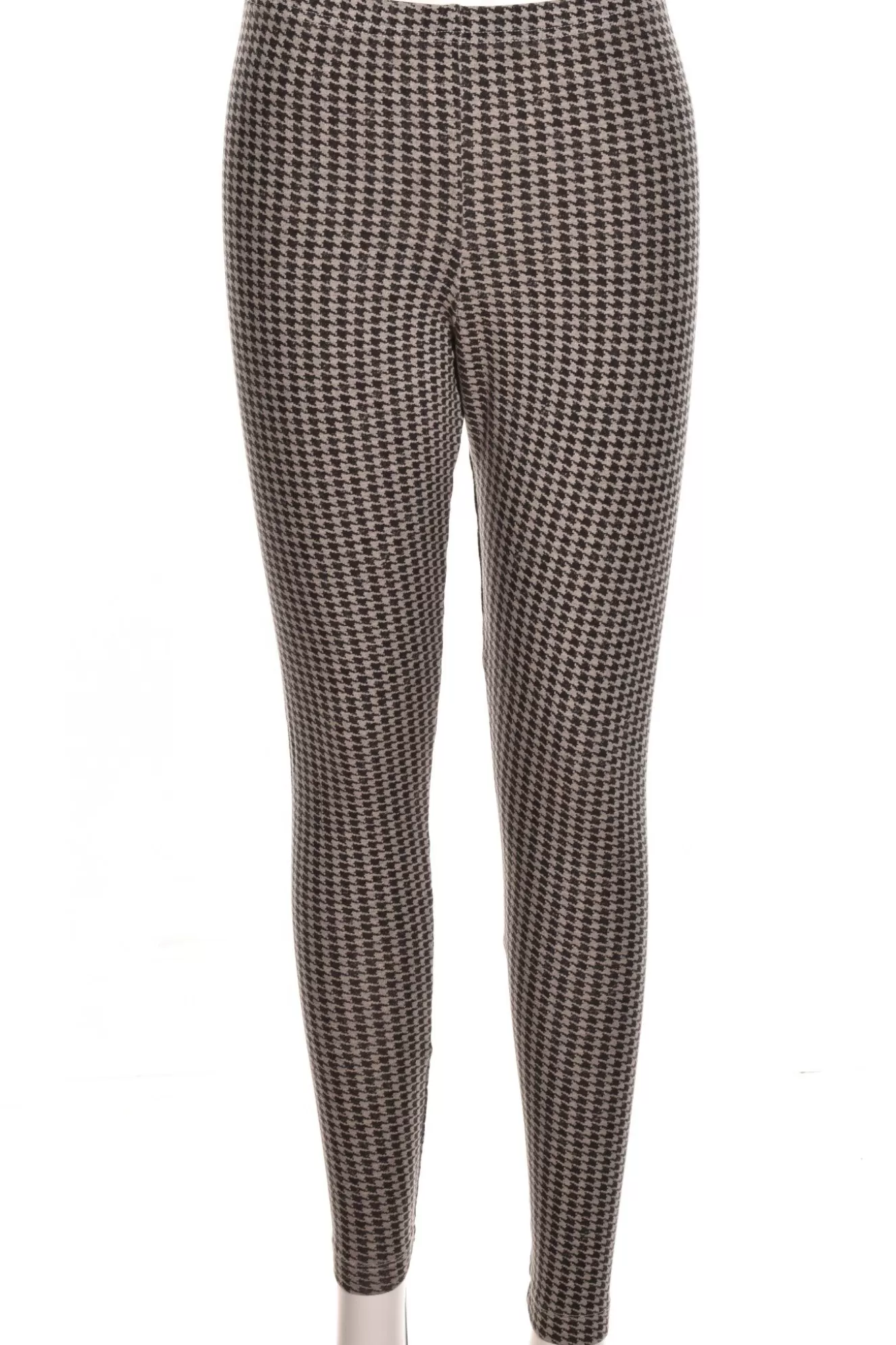 * Leggings>Bryn Walker. French Terry Basic Legging. Houndstooth Print. Turnip