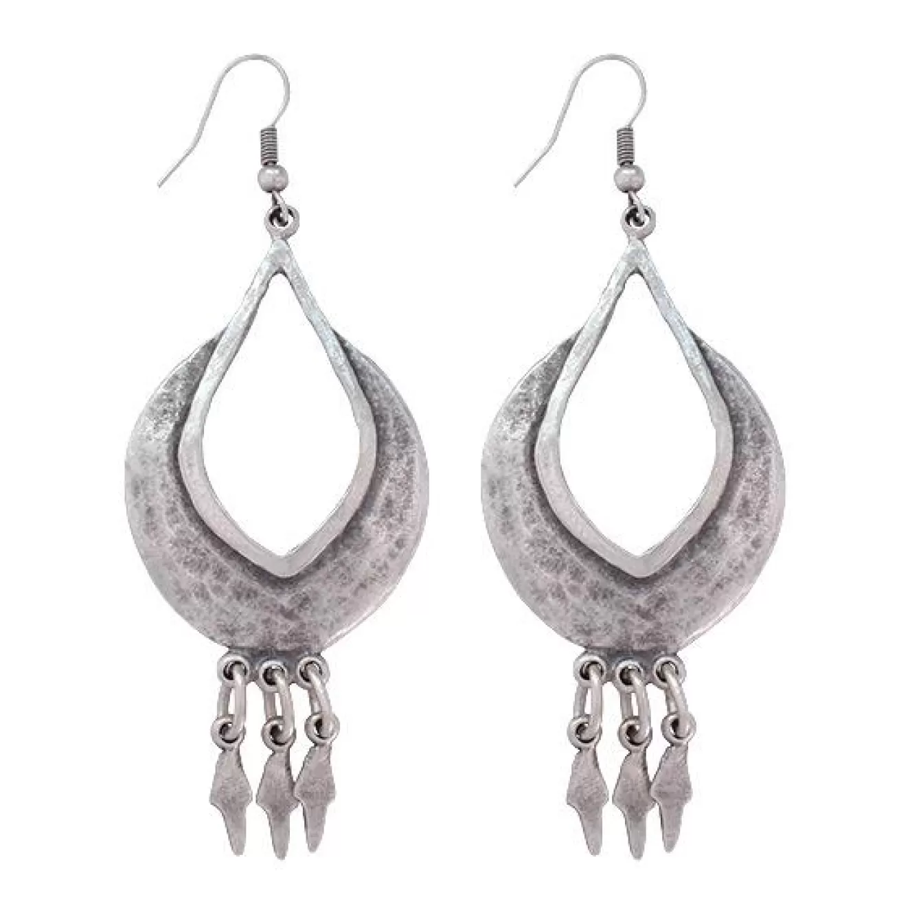 * Gifts>Chanour. Pewter Earrings. #Ne1041.