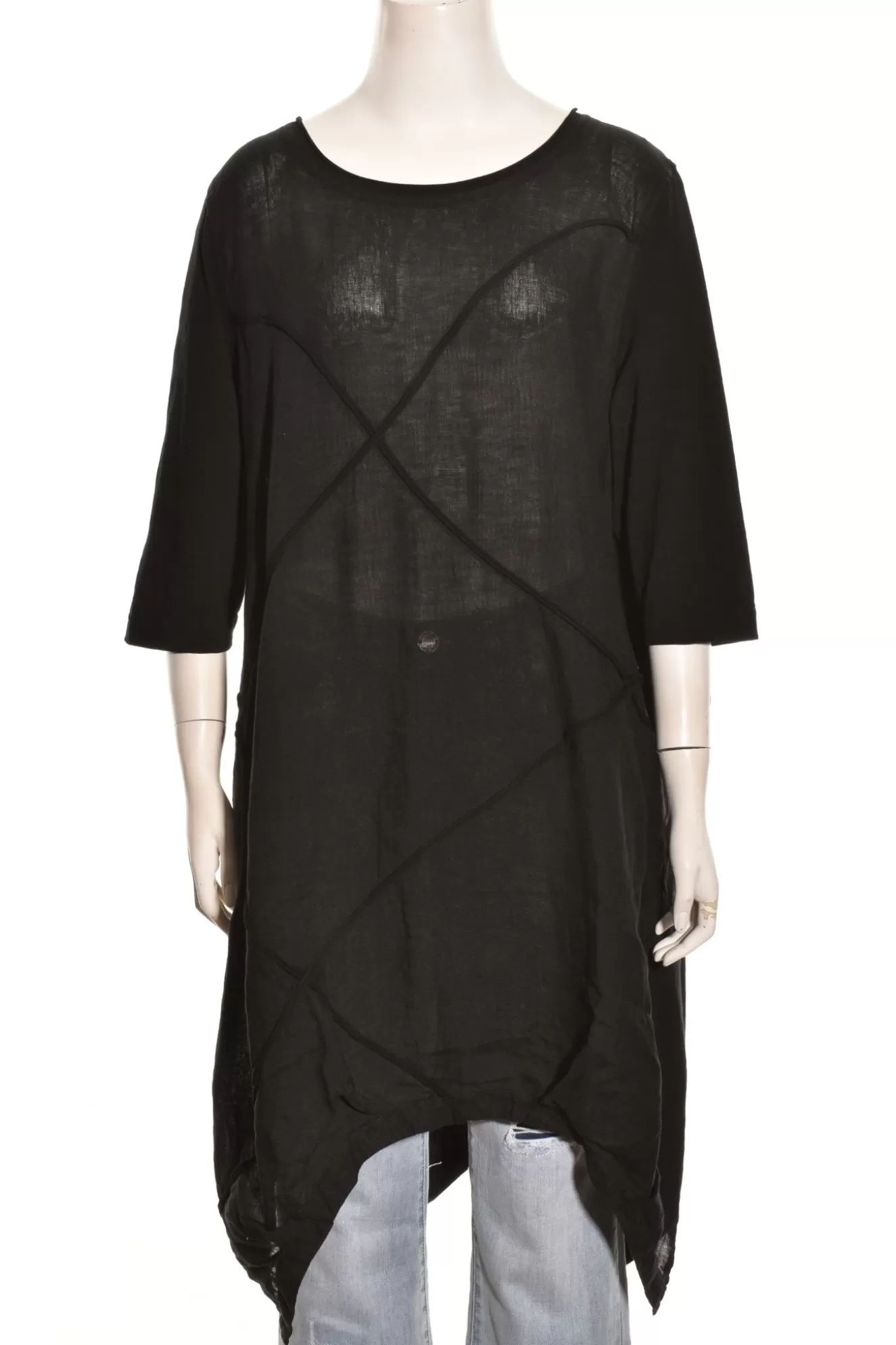 * Boutique-Style Dresses>Cheyenne. Seamed Bubble Tunic Dress. Black