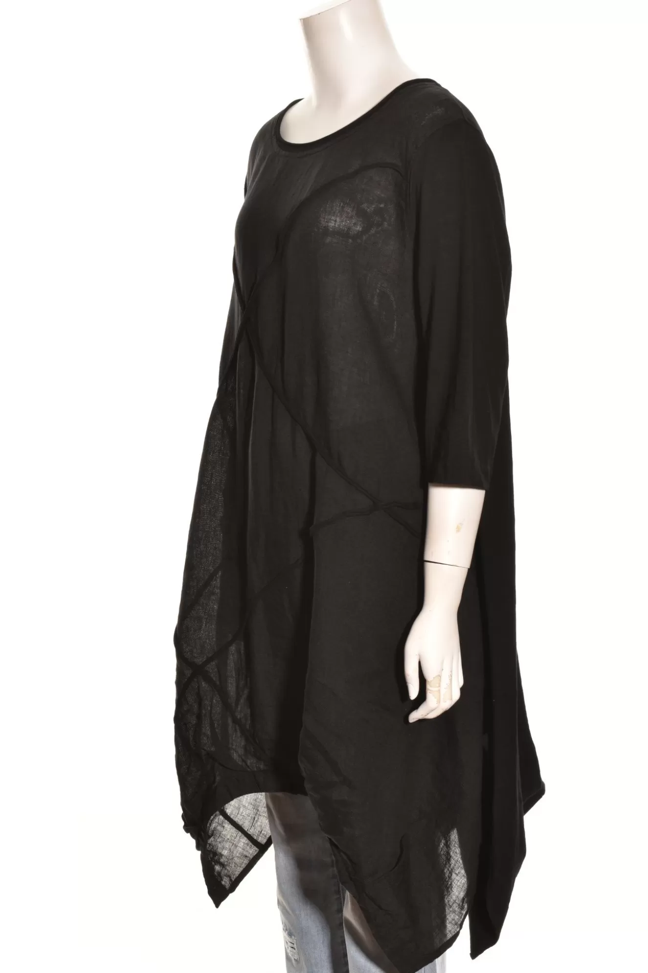 * Boutique-Style Dresses>Cheyenne. Seamed Bubble Tunic Dress. Black