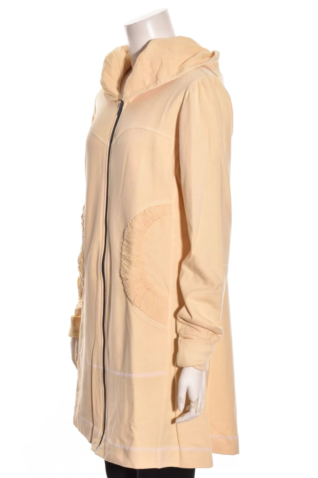 * Hoodie>Color Me Cotton. Zip Front Long Hoodie. Daffodil