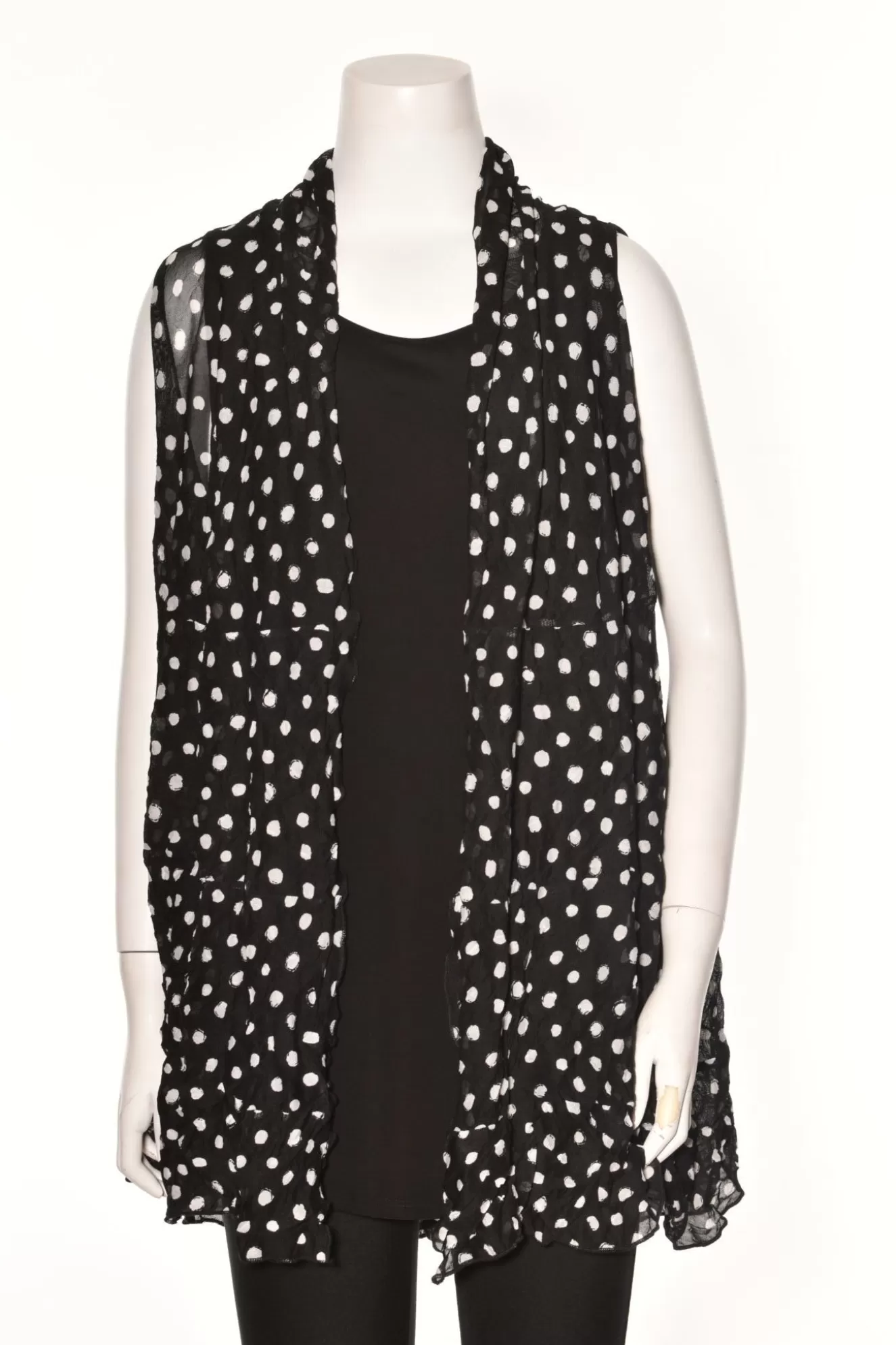 * Boutique-Style Dresses>Comfy Usa. Andrea Vest. White-Dot