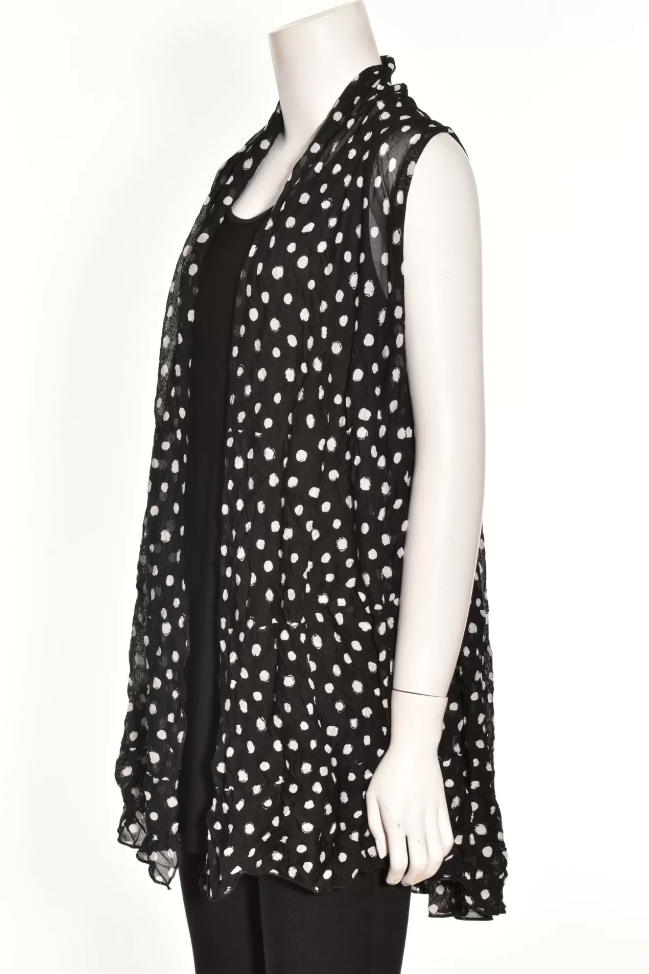 * Boutique-Style Dresses>Comfy Usa. Andrea Vest. White-Dot