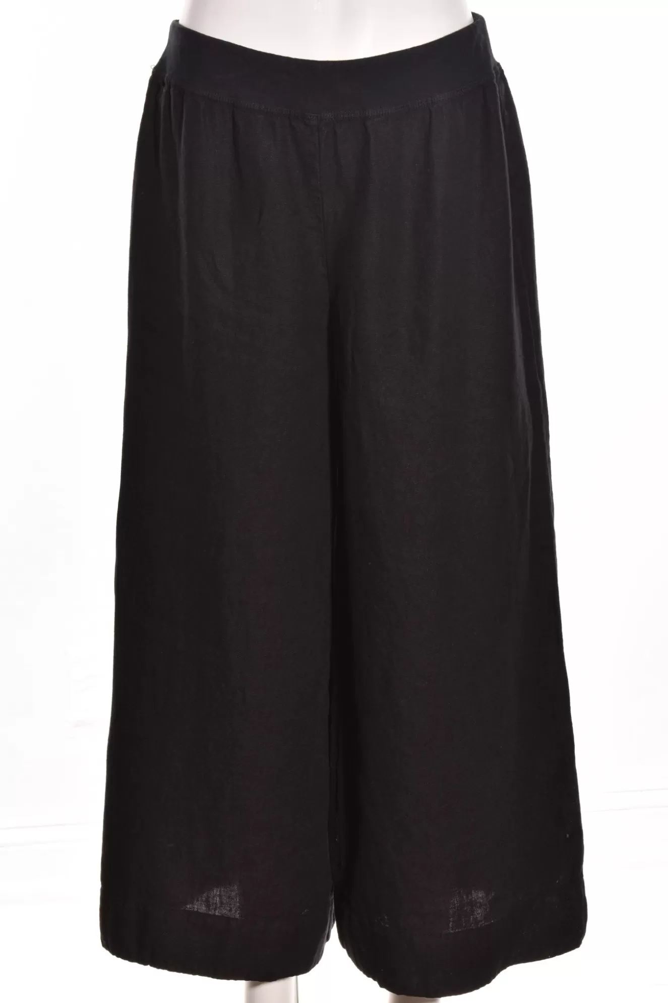 * Pants>Cut Loose. Crop Pant In Heavyweight Linen. Black-2