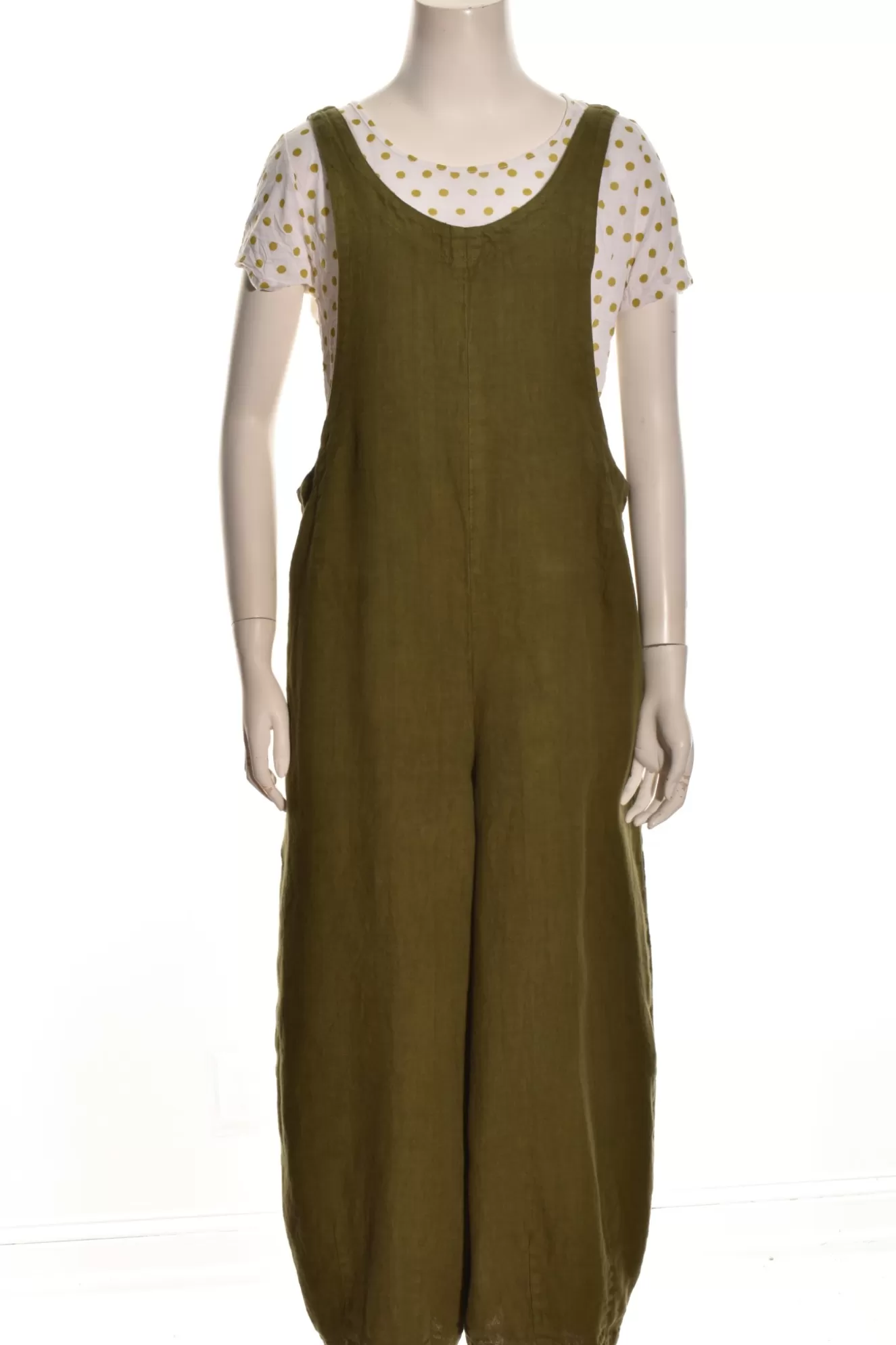 * Overalls>Cut Loose. Solid Linen Overall. Jungle