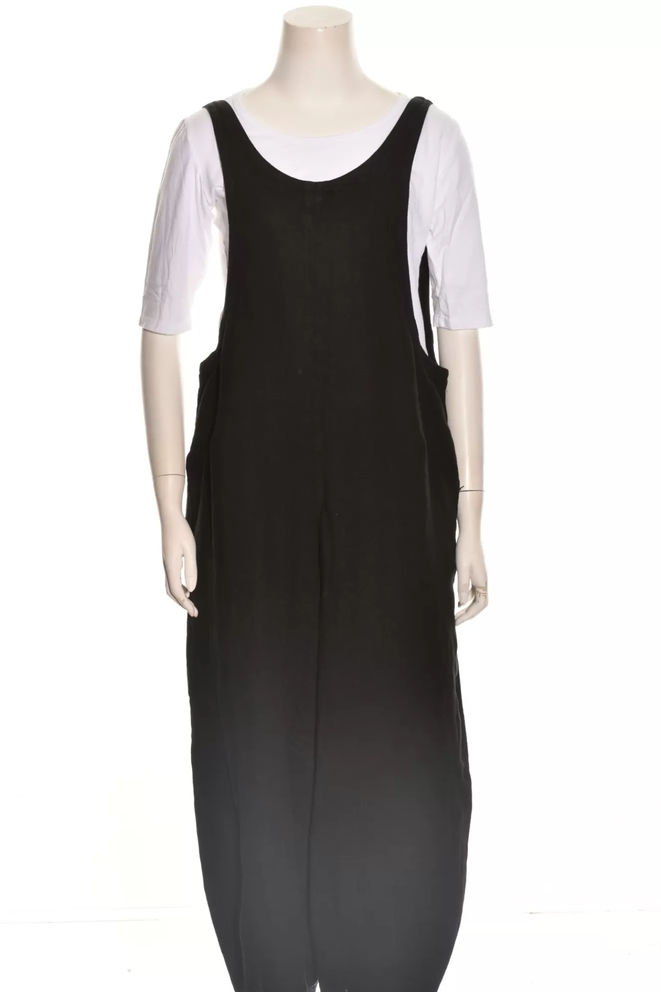 * Overalls>Cut Loose. Solid Linen Overall. Black