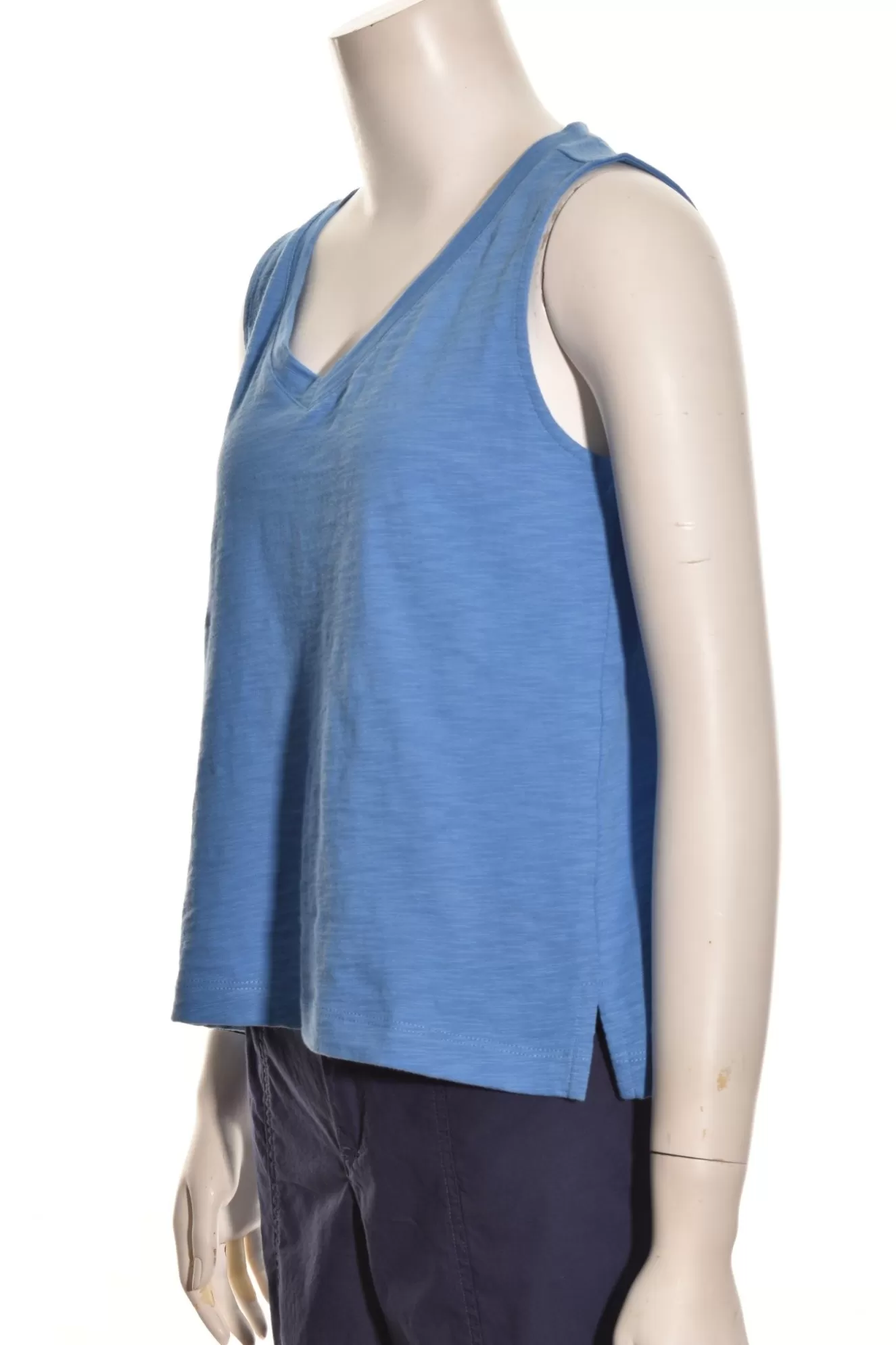 * Tanks>Escape. By Habitat Clothes. Cotton V-Neck Slub. Marina