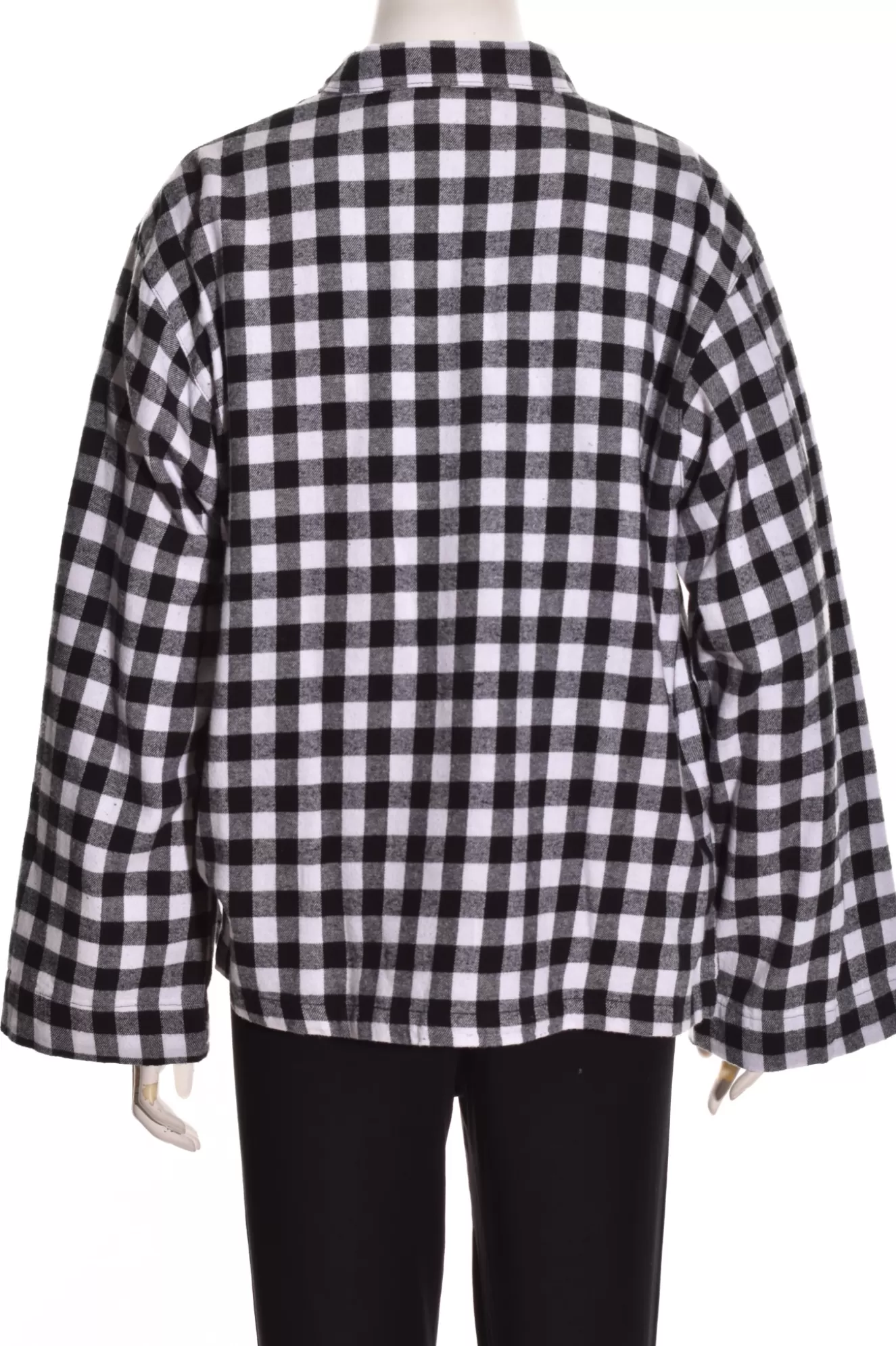 * Shirts>Gerties. Shirt With Side Pockets In Flannel Check. Black-White