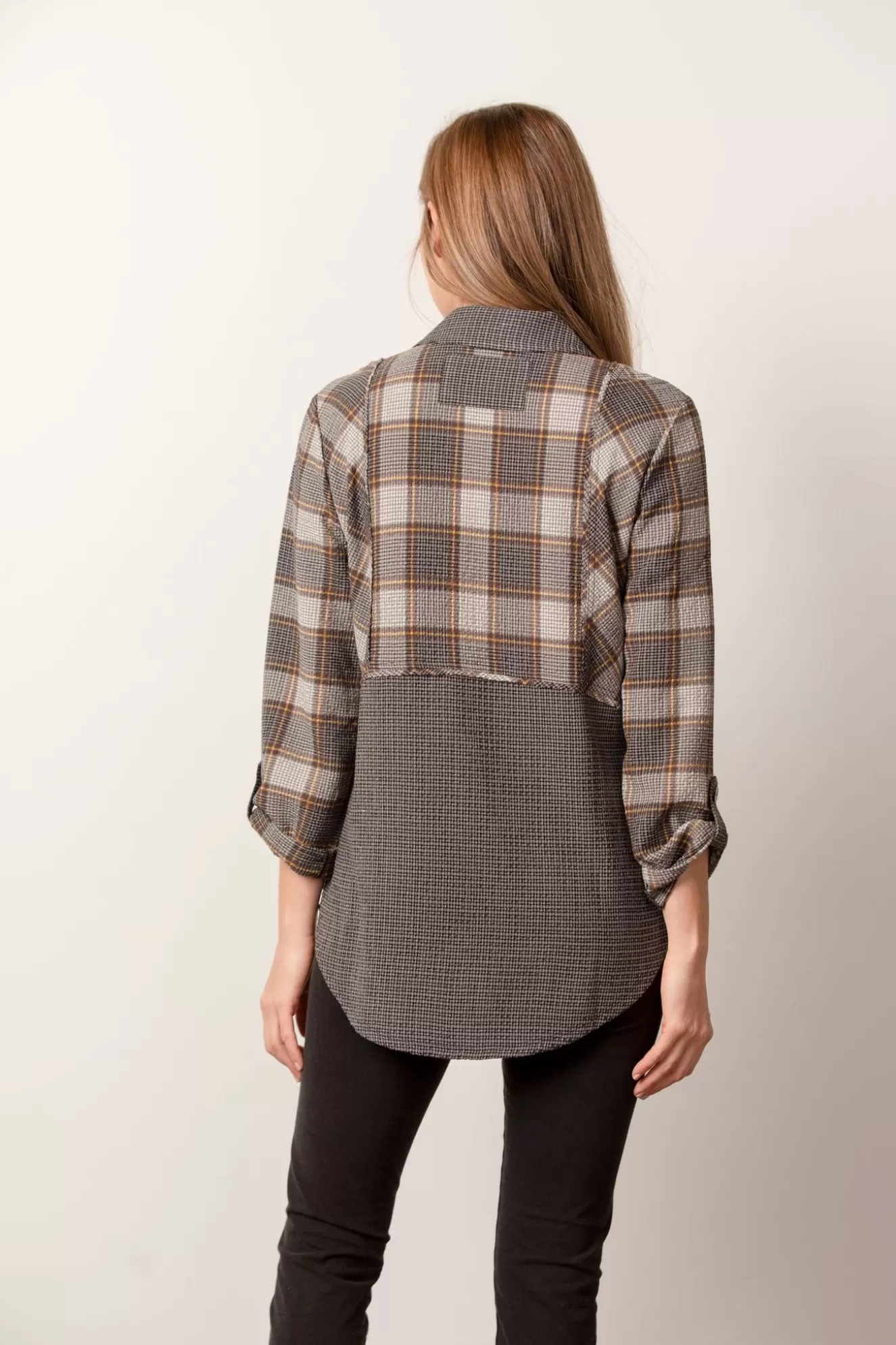 * Tunics>Habitat. Harvest Plaid Shirt. Nickel