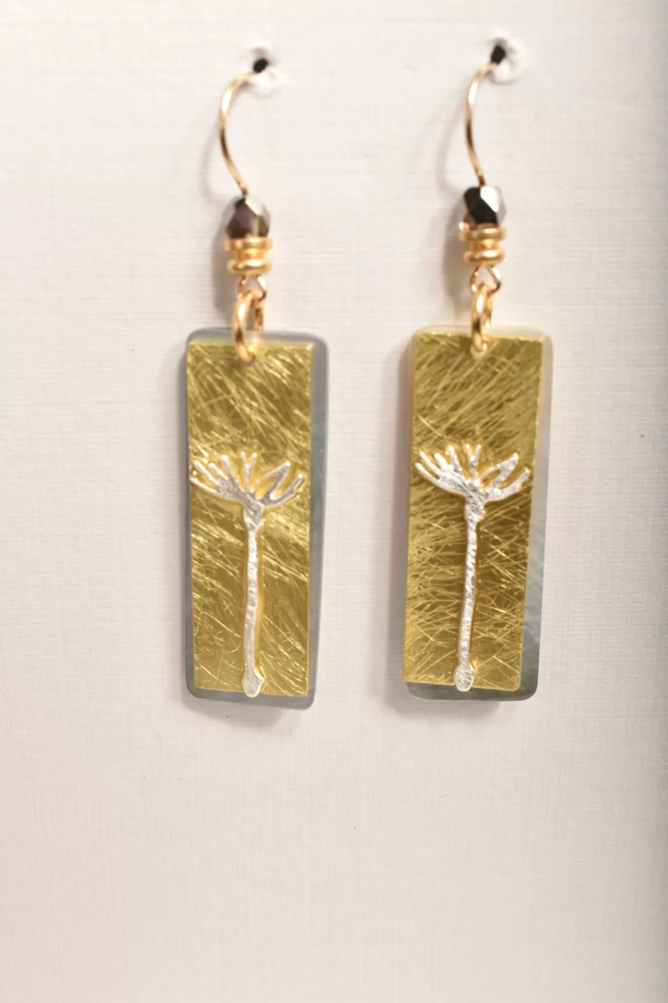 * Gifts>John Michael Richardson. Dandelion Wishes Earrings. Gold-Mother-Of-Pearl