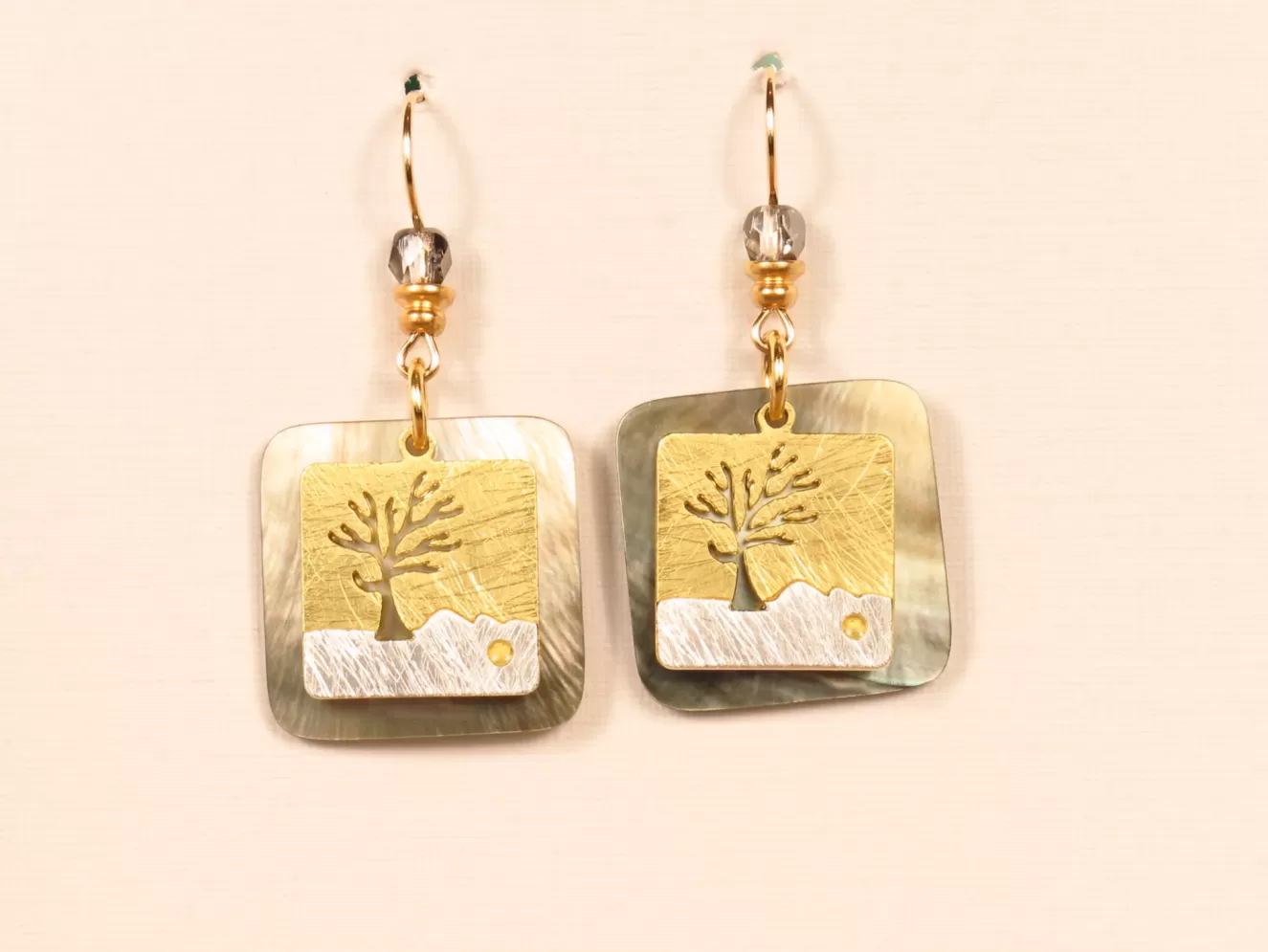 * Gifts>John Michael Richardson. Tree Of Life Earring. Gold-Silver