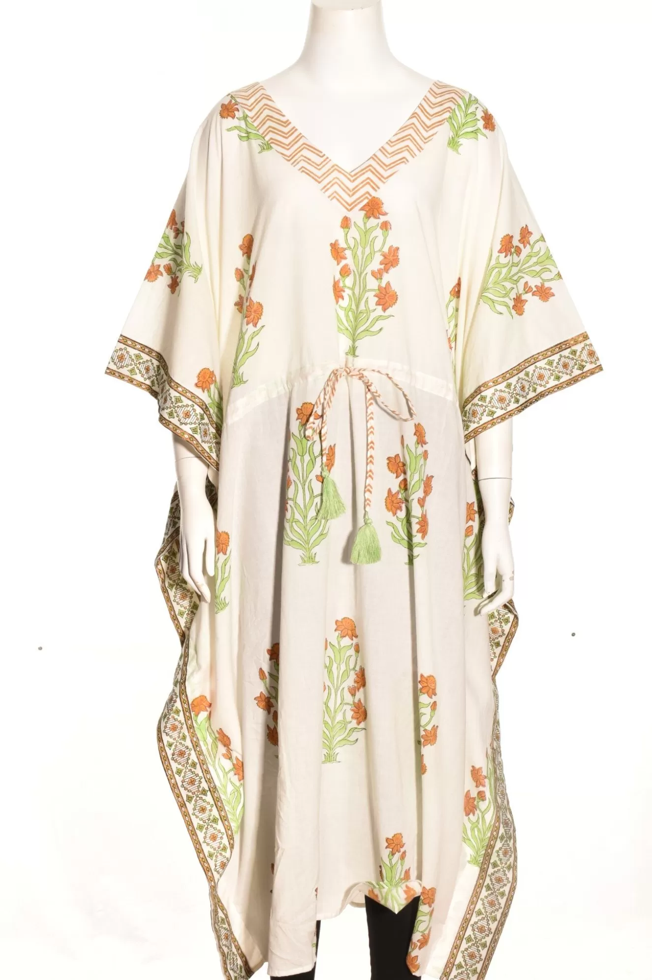 * Boutique-Style Dresses>Lea's Clothing. Drawstring Kaftan. Golden-Daffodil