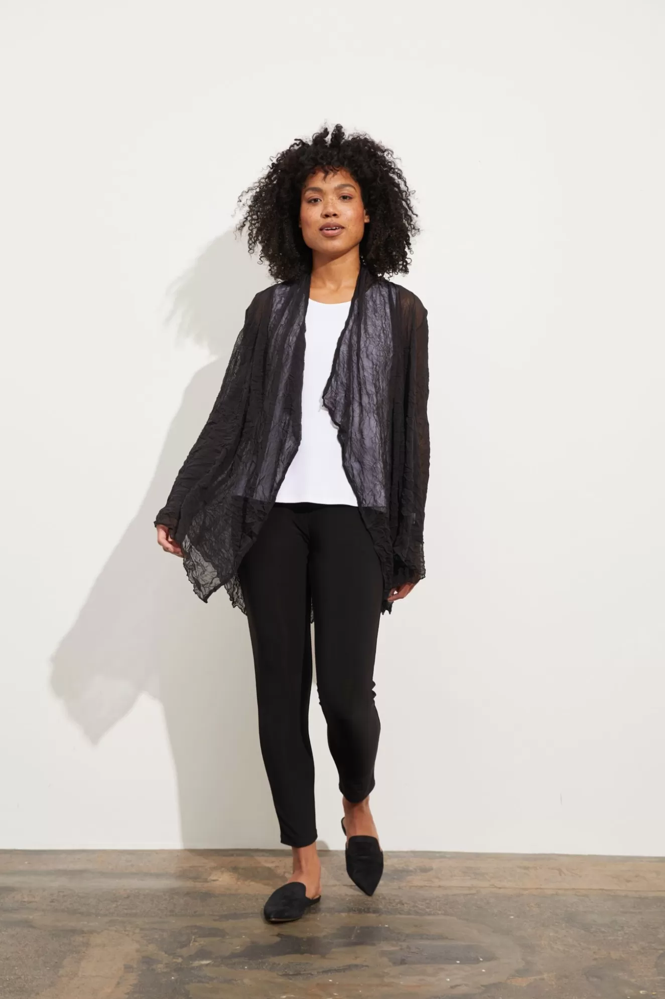 * Cardigans>Liv. By Habitat. Mesh Solid Mea Cardigan. Black