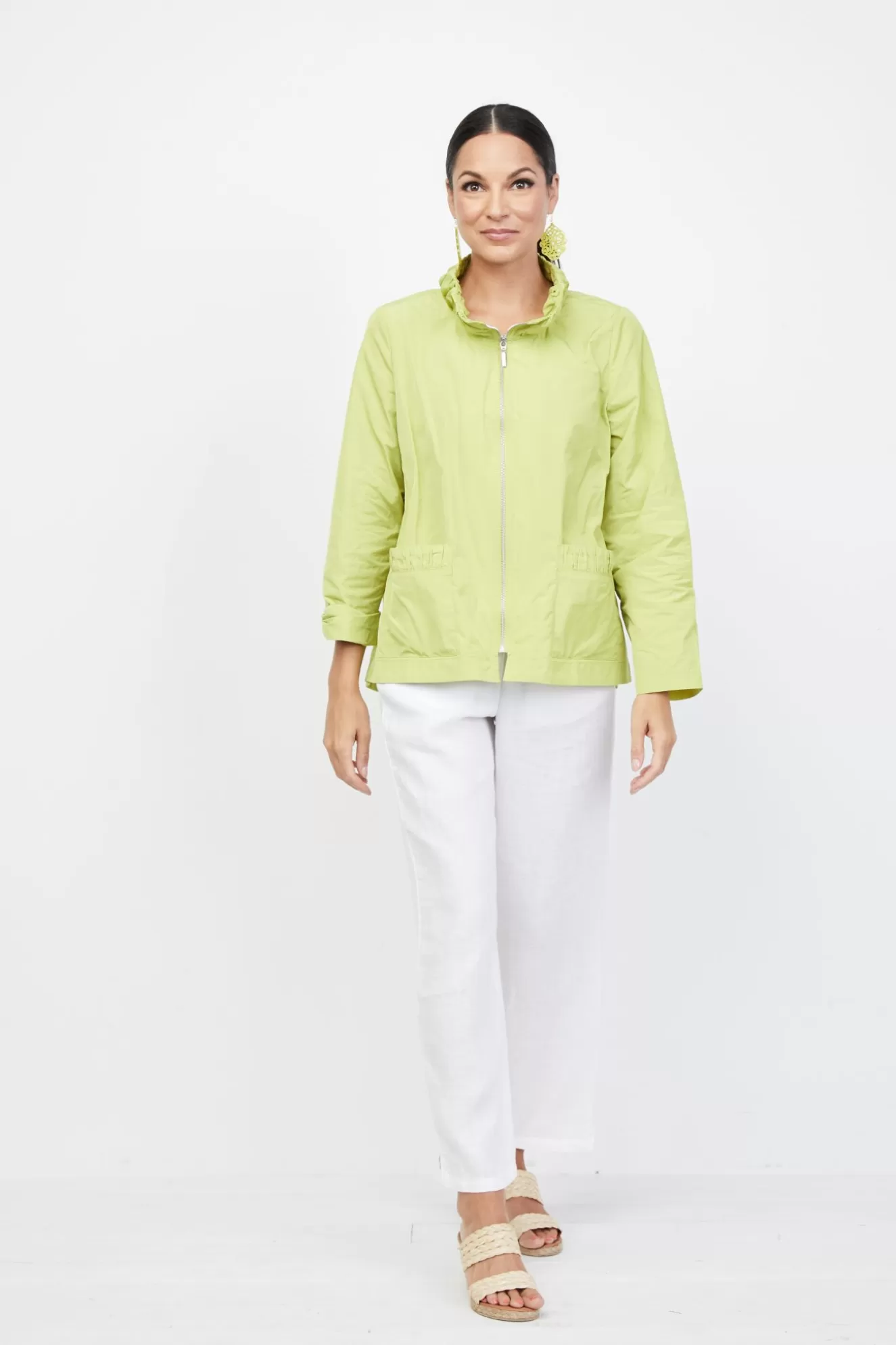 * Jackets>Liv. By Habitat. Solid Ruched Jacket. Cactus