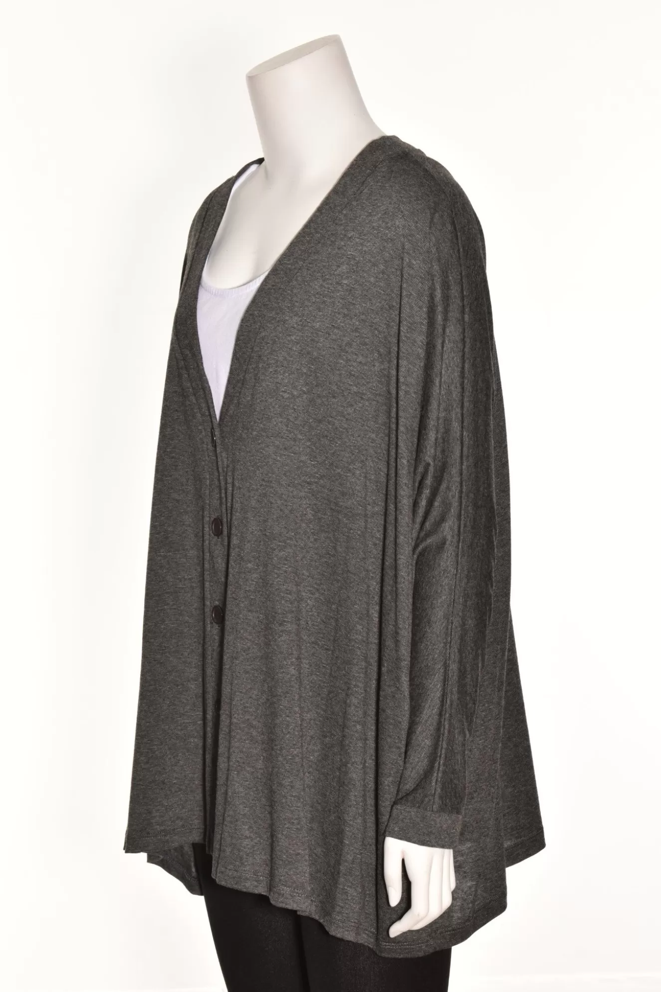 * Cardigans>Match Point. Slouchy Pin Stripe Cardigan. Black-And-White-Pinstripe