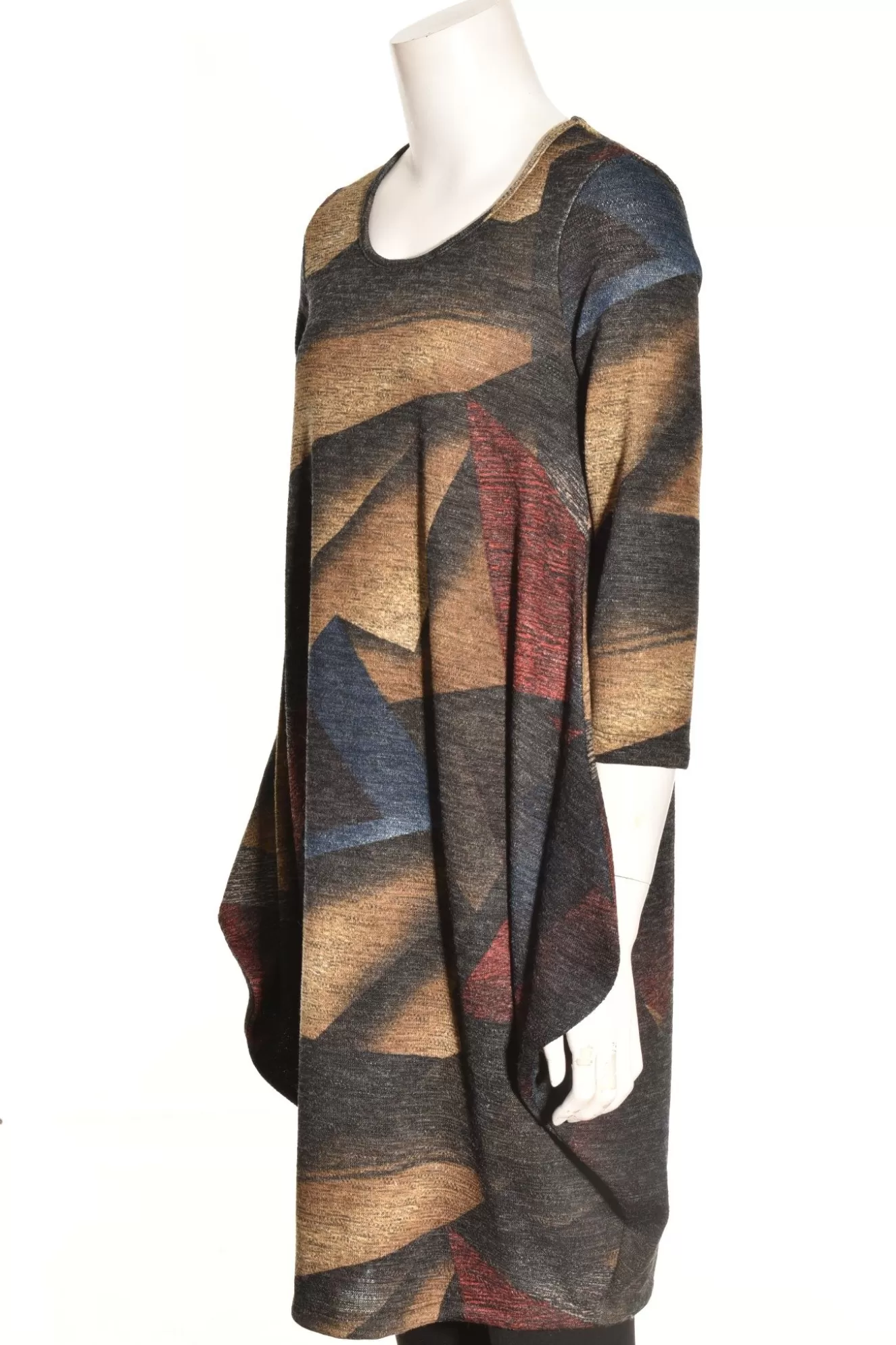 * Boutique-Style Dresses>Pure Essence. Scoop Neck Dress Multi-Colored