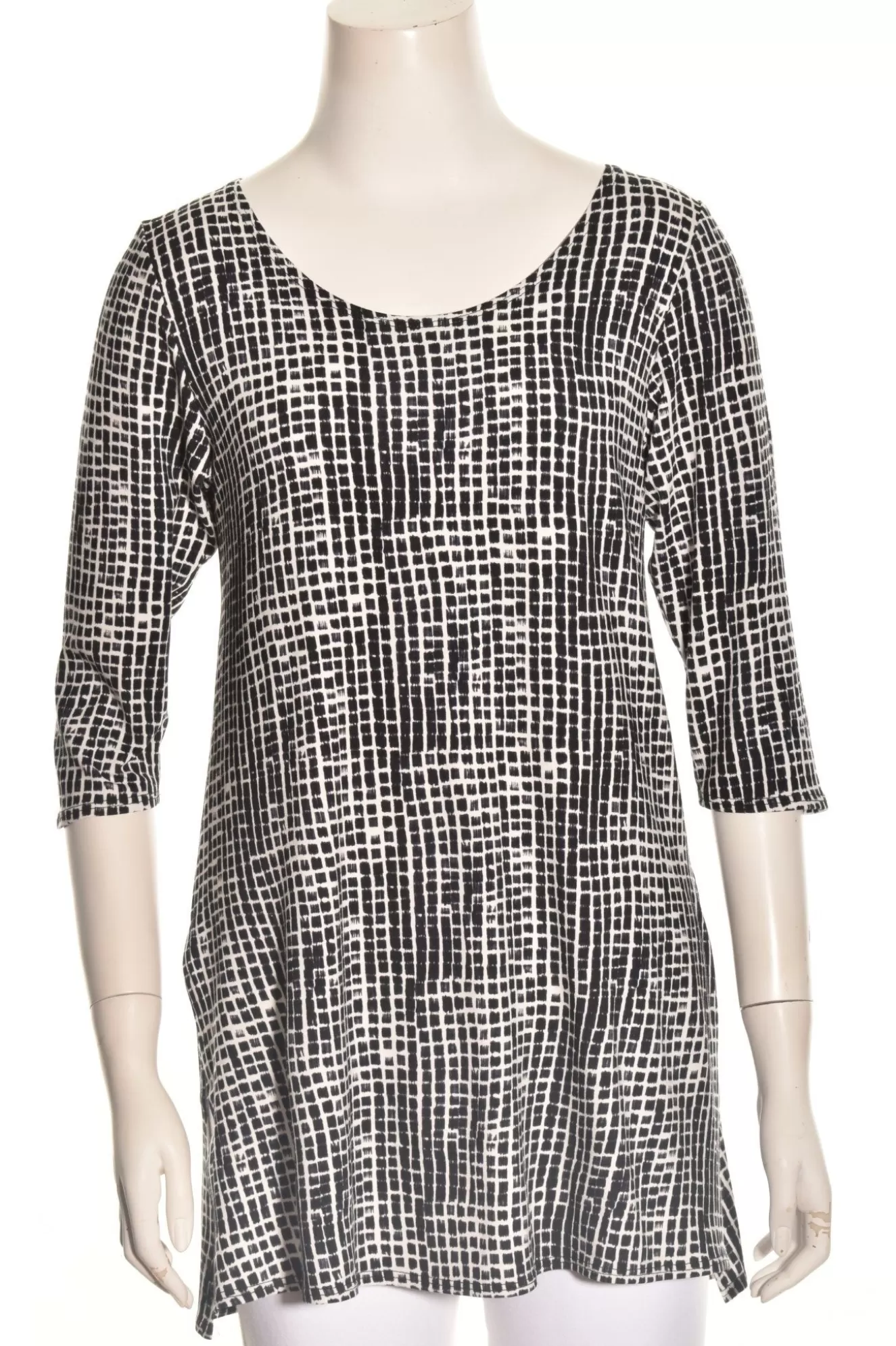 * Tunics>Salaam. 3/4 Sleeve Doris Tunic. Black-White