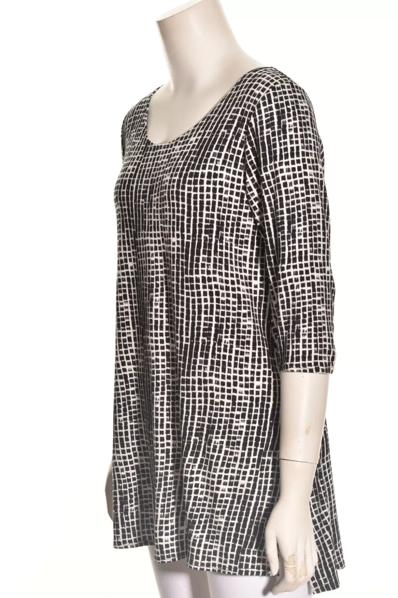 * Tunics>Salaam. 3/4 Sleeve Doris Tunic. Black-White