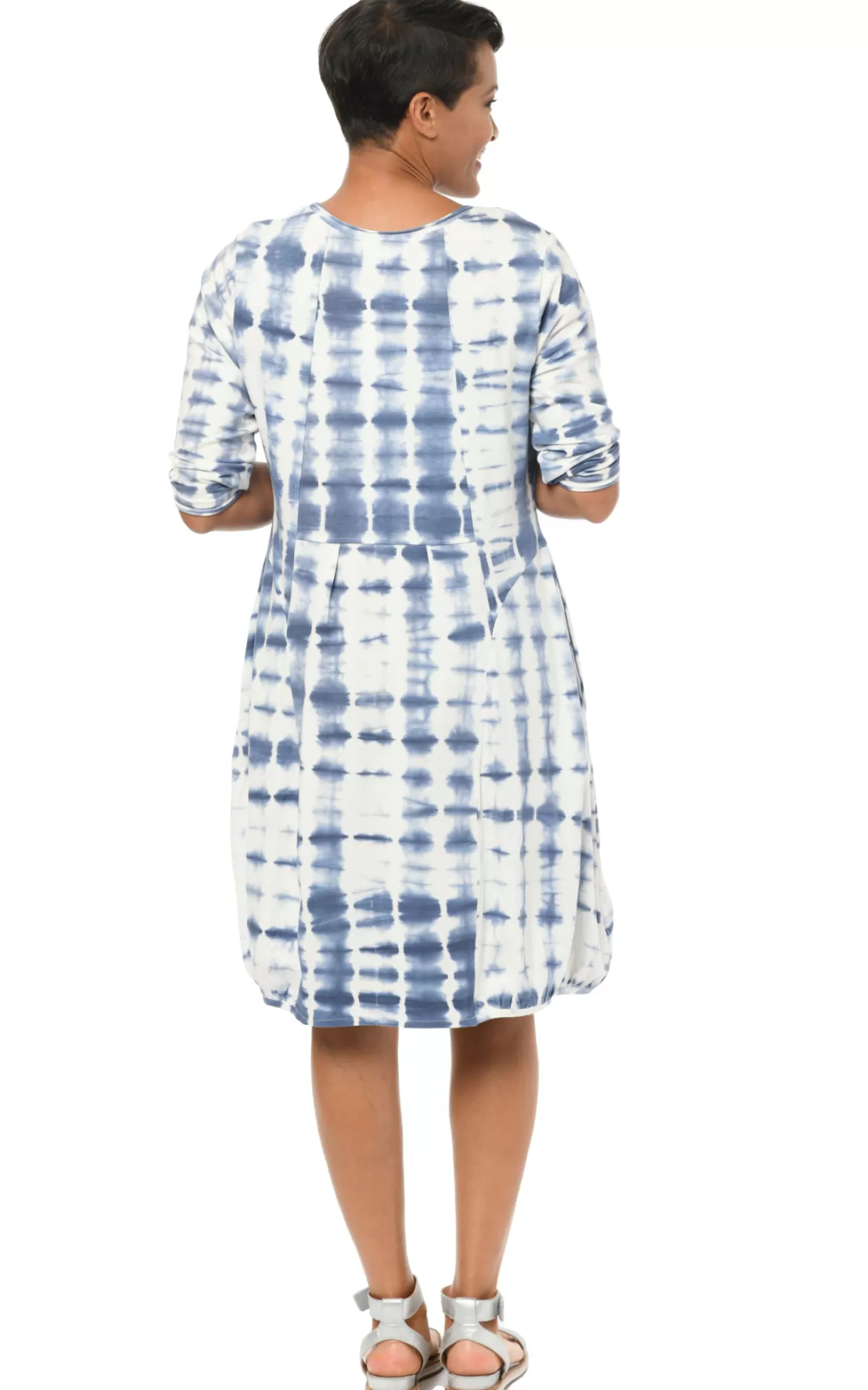 * Boutique-Style Dresses>Snapdragon And Twig. Nova Dress. Lapis-Shibori