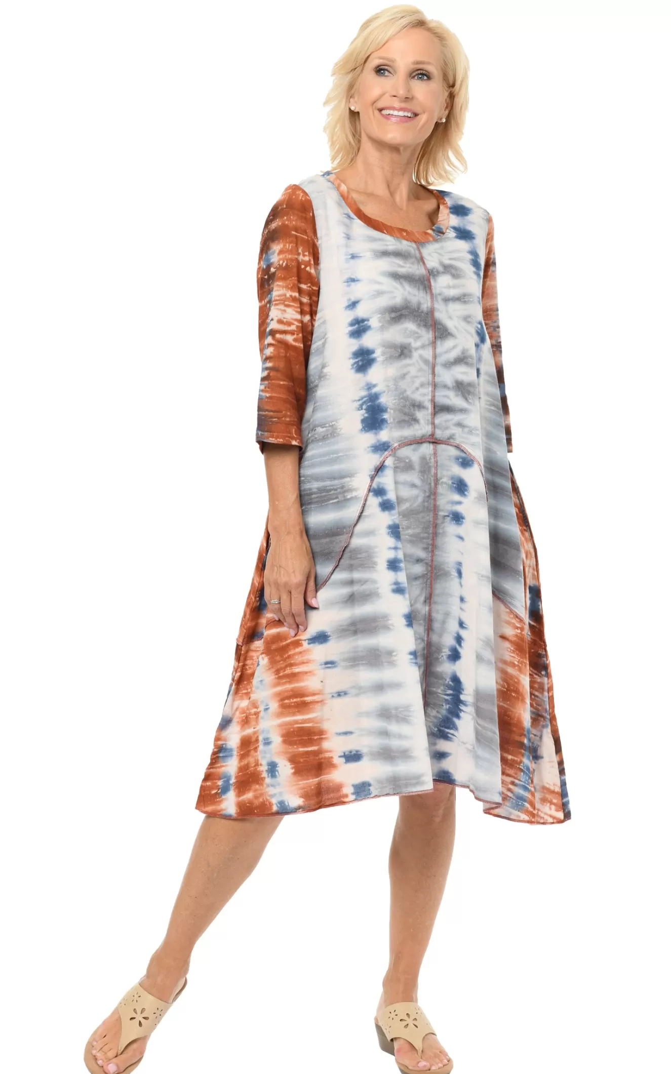 * Boutique-Style Dresses>Tulip. Alba Dress. Havanna-Tie-Dye